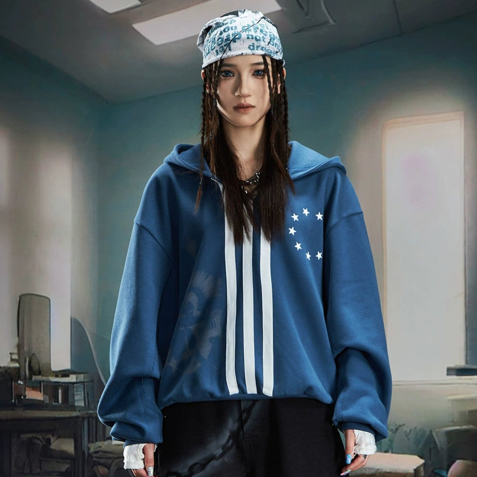 Three-Stripe Oversize Pullover Hoodie WN20595
