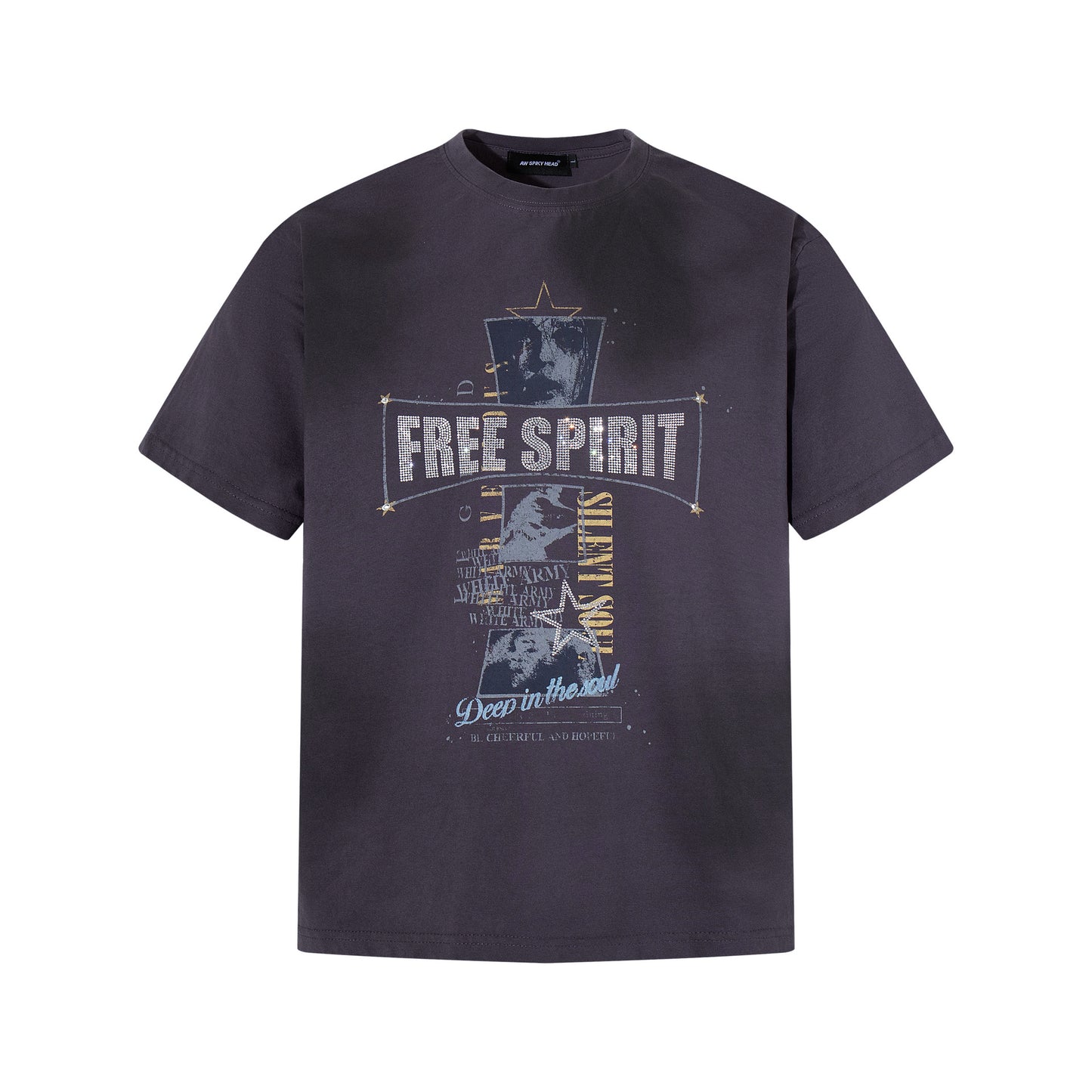 Washed Letter Print Short Sleeve T-Shirt WN25457