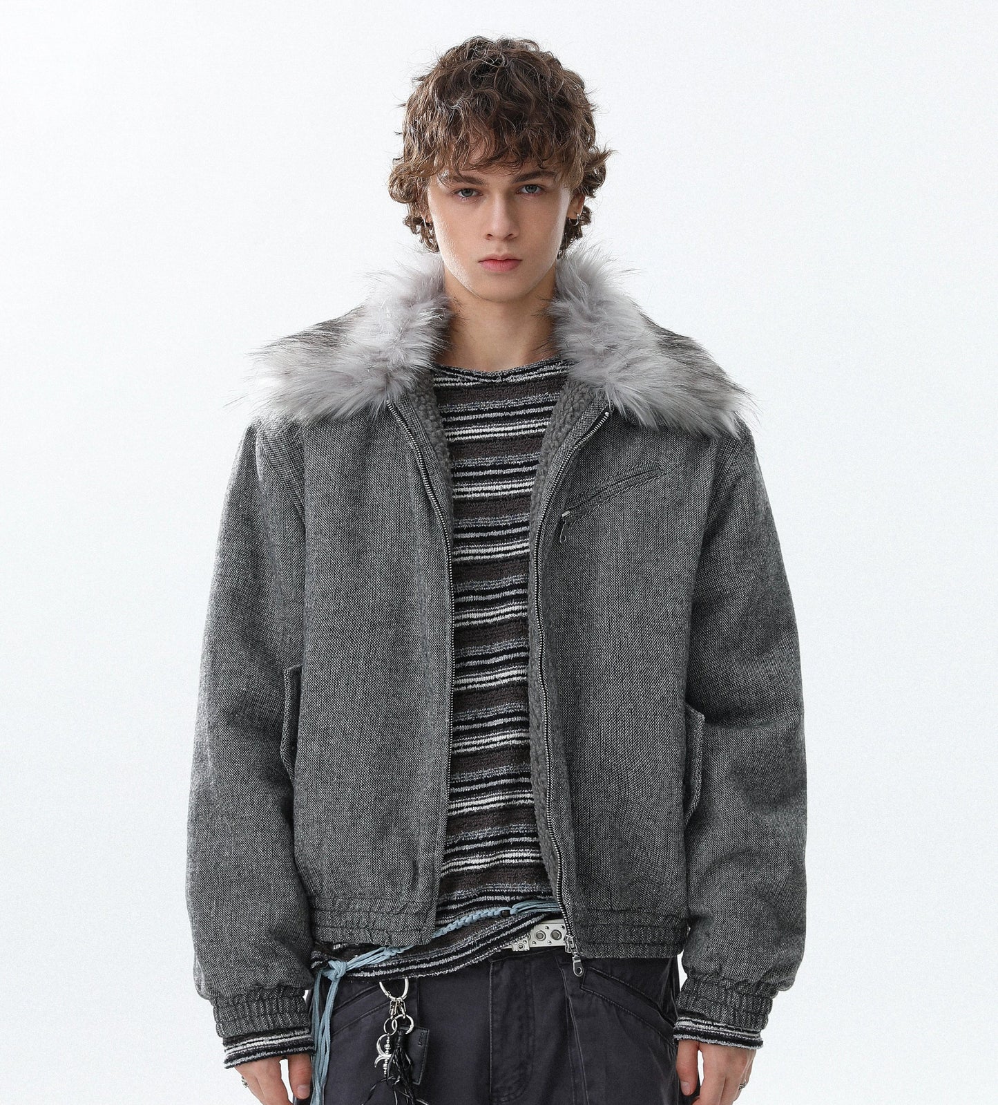 Fake Fur-Collar Thick Jacket WN22093