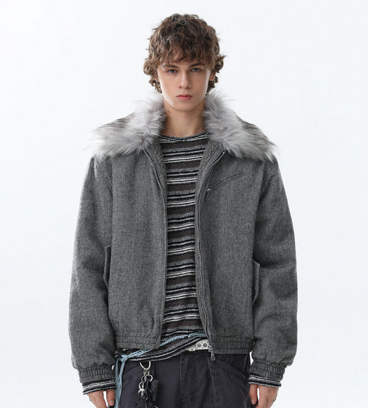 Fake Fur-Collar Thick Jacket WN22093