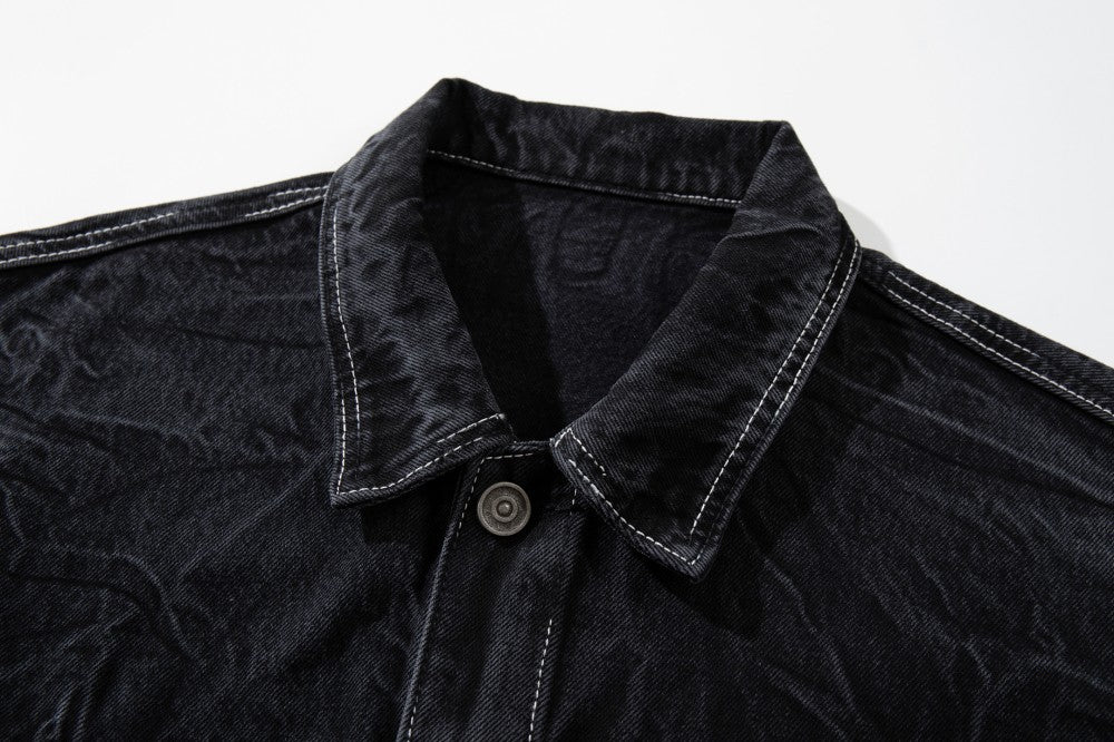 Washed Pocket Detail Denim Jacket WN27964