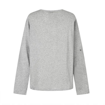 Graphic Print Notched Neck Long Sleeve T-Shirt WN28076