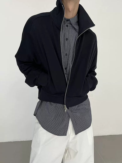 Zipper Stand Neck Short Jacket WN21568