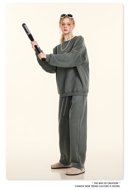 Fleece Lining Oversize Sweatshirt WN9928