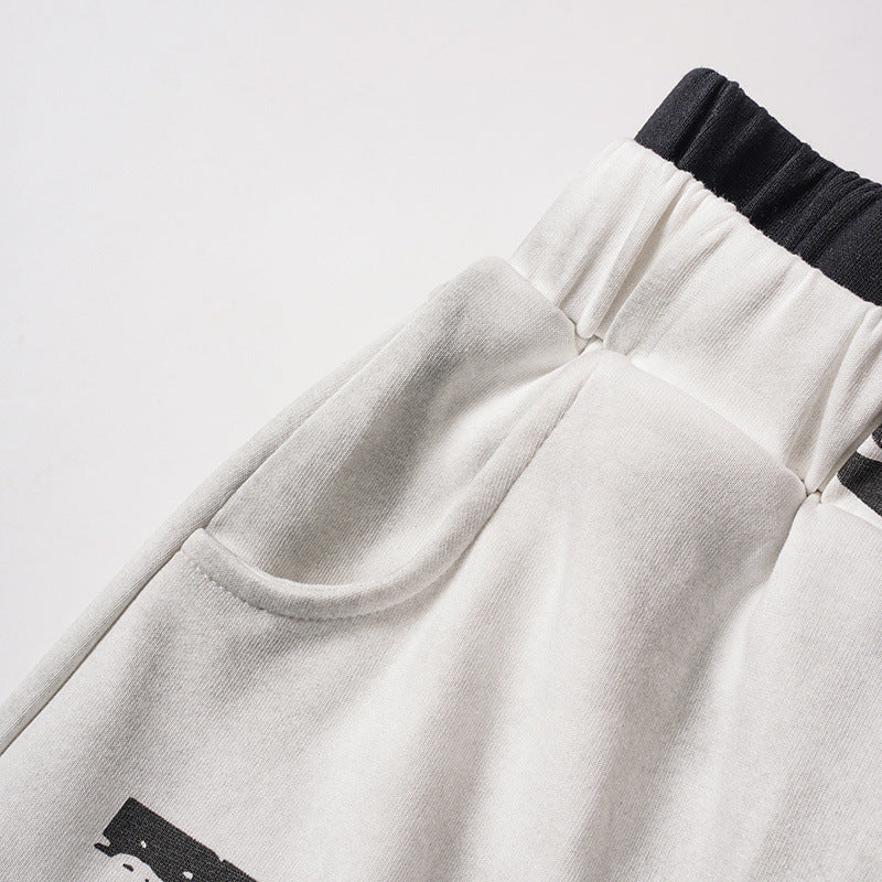 Letter Print Washed Wide Leg Sweatpants WN27927