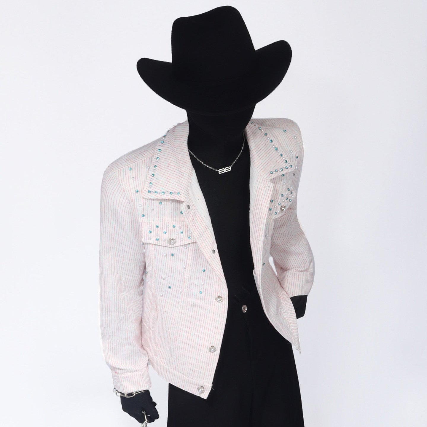 Studs Decor Flap Pocket Short Jacket WN23684