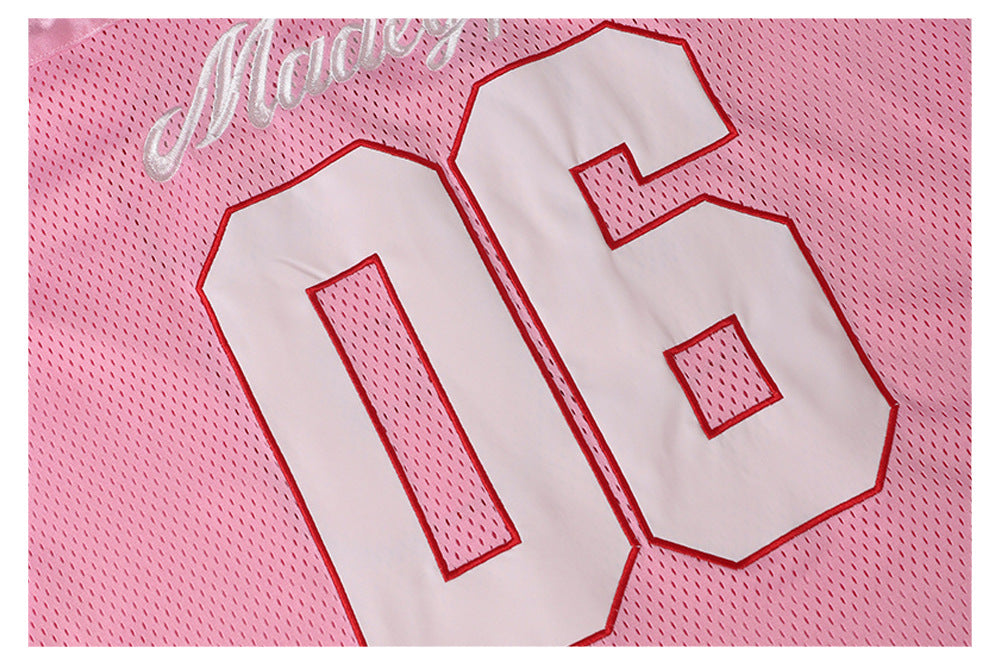 Appliqué Embroidery V-Neck Oversize Short Sleeve T-Shirt WN26567