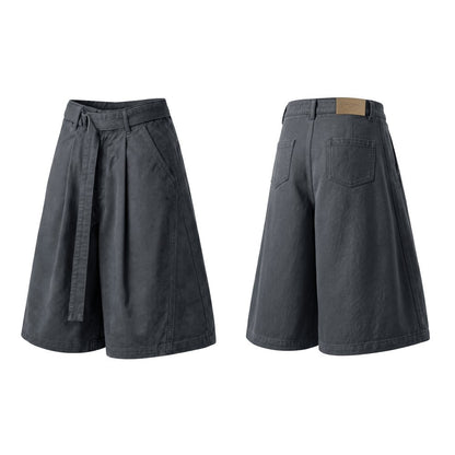 Washed Wide Leg Half Pants WN28051