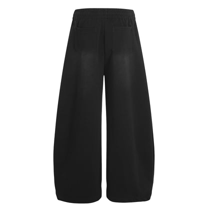 Letter Print Deconstruction Wide Leg Barrel Sweatoants WN26100