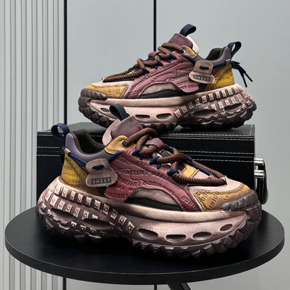 Emboss Rope Thick Sole Dad Sneakers WN24766