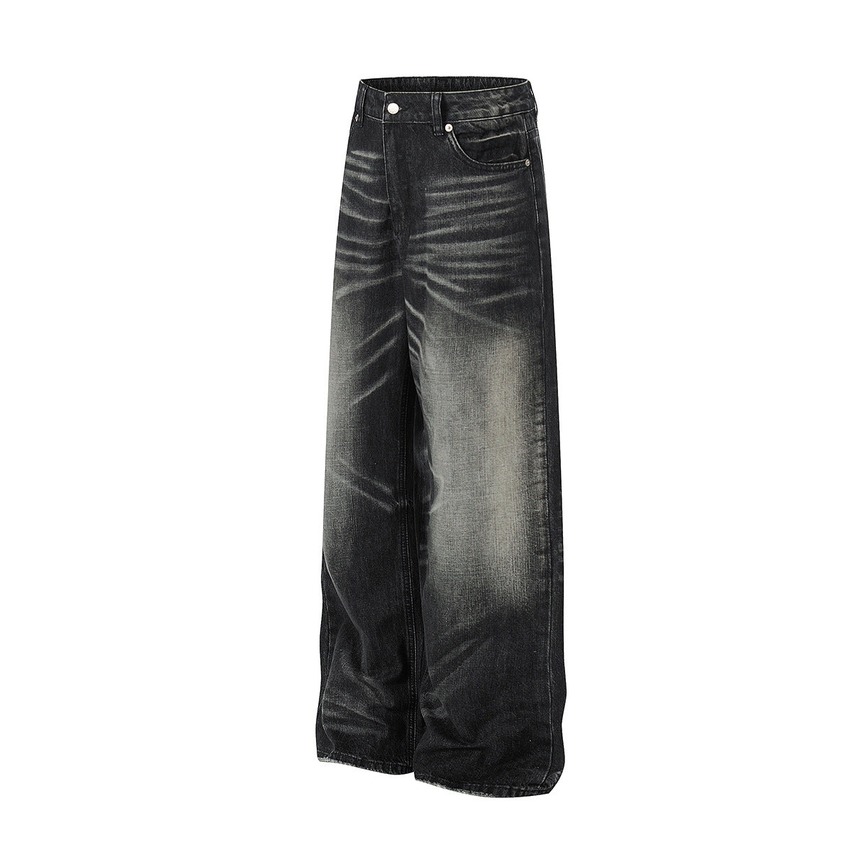 Washed Whisker Wide Leg Denim Jeans WN23063