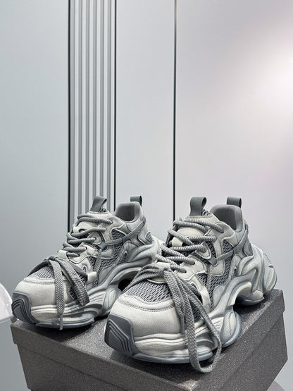 Mesh Panel Chunky Sole Sneakers WN24609