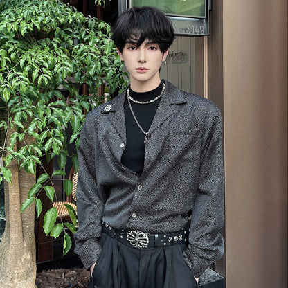 Oversize Lapel Long Sleeve Shirt WN25069