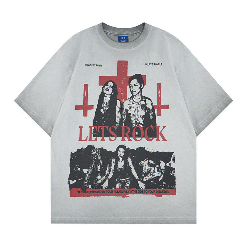 Graphic Letter Print Short Sleeve T-Shirt WN25520