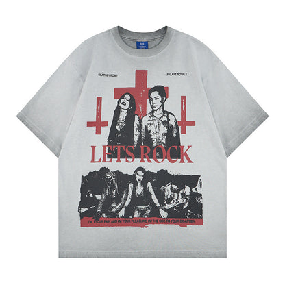 Graphic Letter Print Short Sleeve T-Shirt WN25520