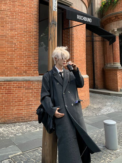 Front-Buttoned Shoulder-Pad Oversize Coat WN19804