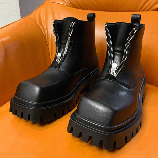 Front Zipper Combat Boots WN25054