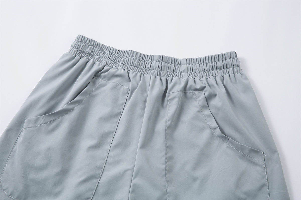 Lightweight Pleats Wide Leg Cargo Pants WN26862