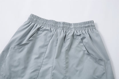 Lightweight Pleats Wide Leg Cargo Pants WN26862