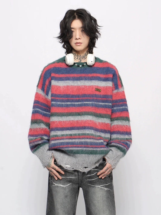 Colorblock Stripe Knit Sweater WN10959