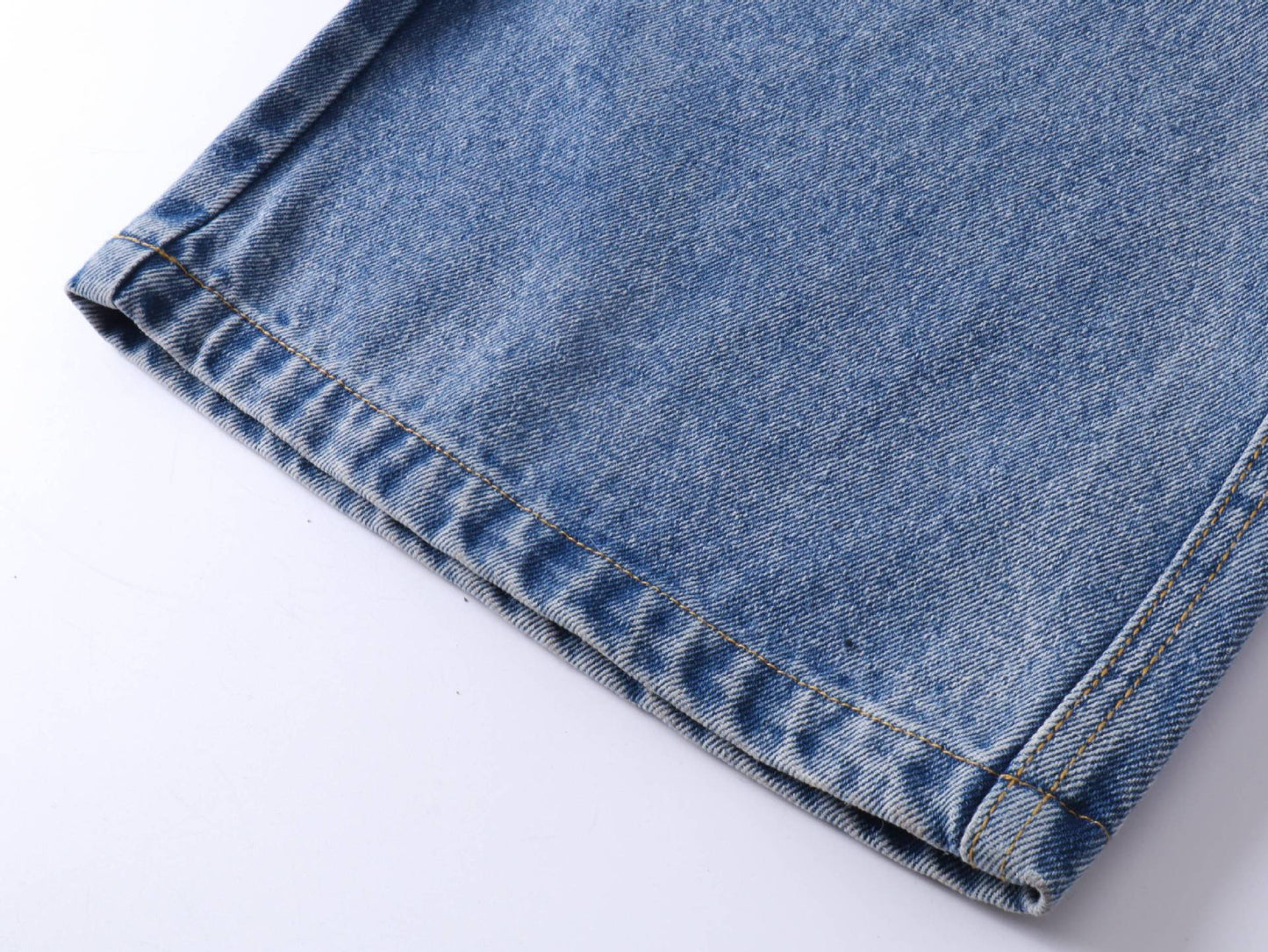 Washed Whisker Wide Leg Denim Jeans WN25481