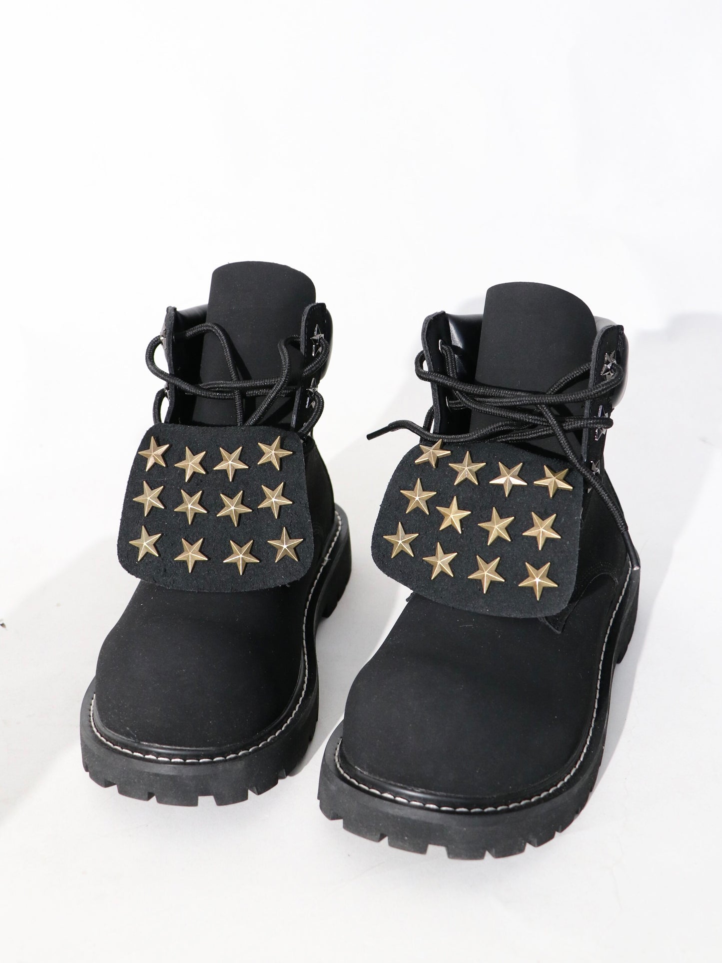 Star Studs Flap Lace-Up Boots WN24084