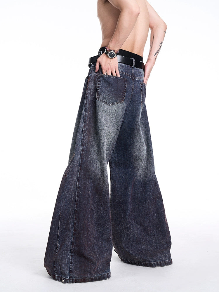 Washed Wide-Leg Straight Denim Jeans WN10210