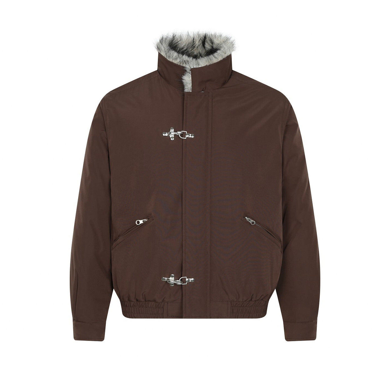 Velvet Quilting Fleece Lining Hooded Puffer Jacket WN21934