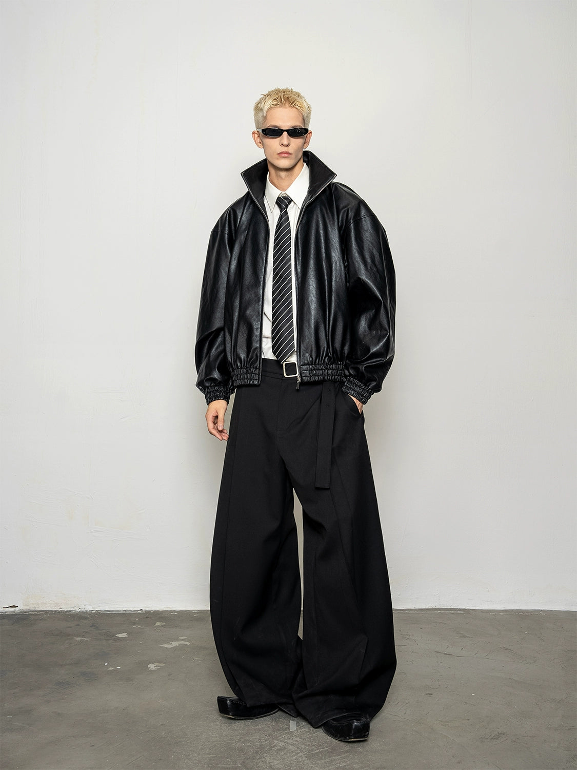 Glossy Design PU Leather Zipper Jacket WN20872