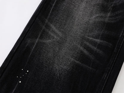 Whisker Paint Straight Denim Jeans WN26759