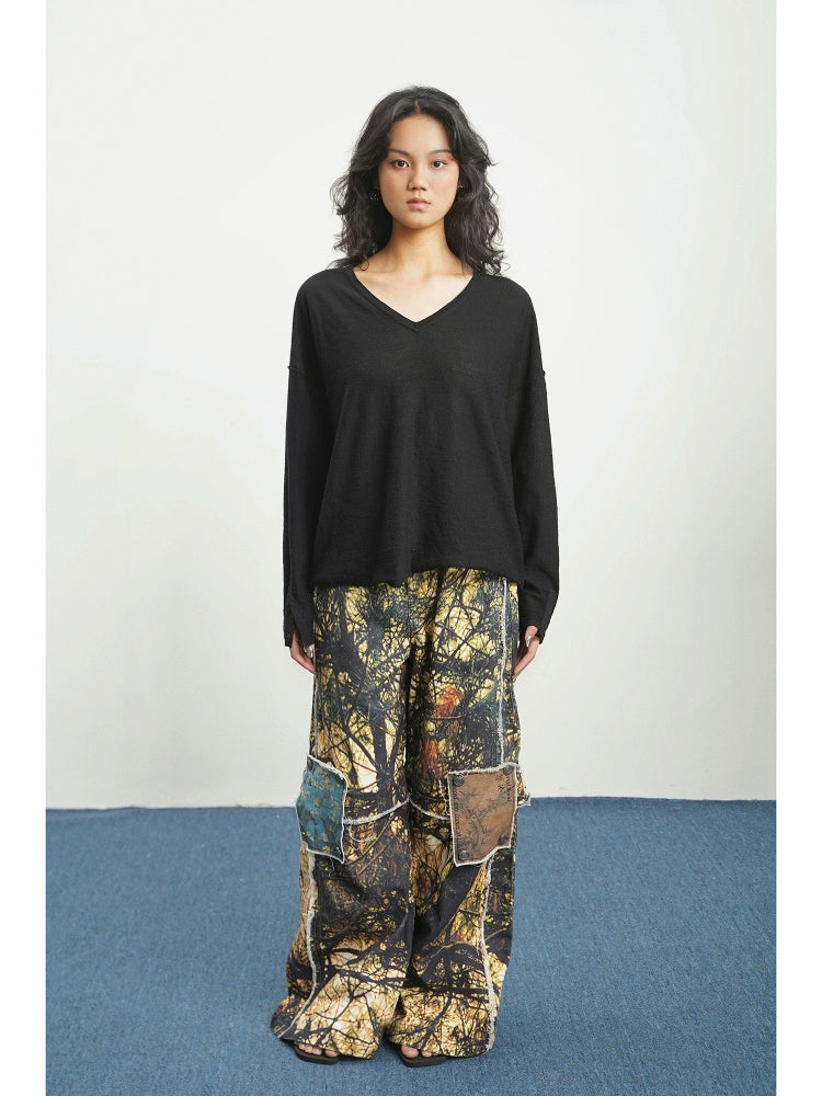 Removable Multi-Wear Print Denim Jeans WN18998