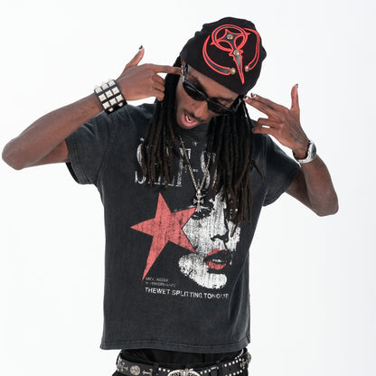 Washed Portrait Cross Short Sleeve T-Shirt WN26638