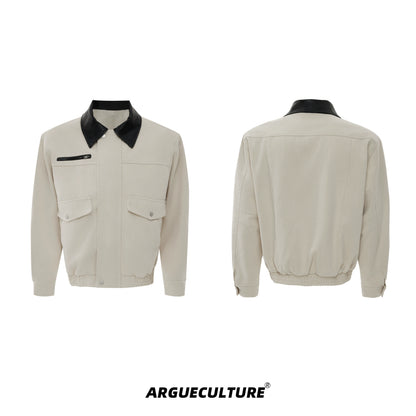 Contrast-Collar Pocket Cargo Jacket WN21221