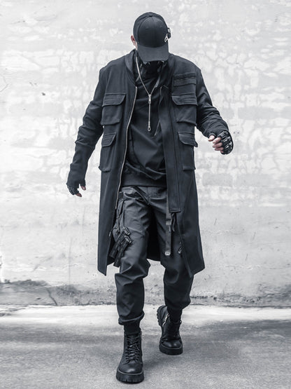 Functional Multi-Pocket Cape Design Coat WN22508