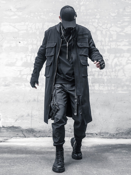 Functional Multi-Pocket Cape Design Coat WN22508