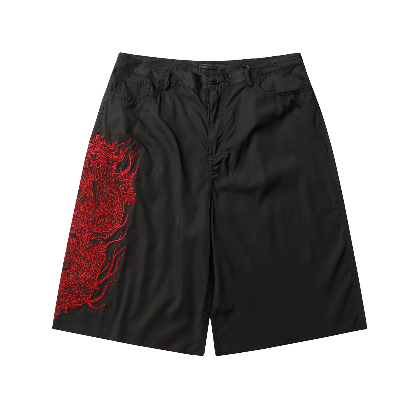 Dragon Embroidery Ultra-Thin Quick-Dry Wide Leg Half Pants WN18512