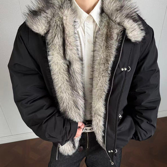 Velvet Quilting Fleece Lining Hooded Puffer Jacket WN21934