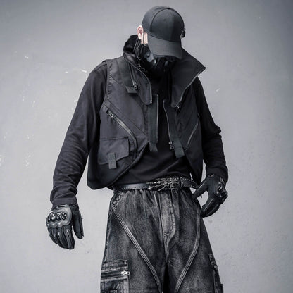 High-Neck Multi Pocket Mix Patch Tactical Vest WN22372