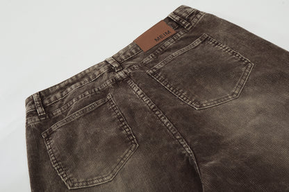 Washed Corduroy Straight Pants WN23064