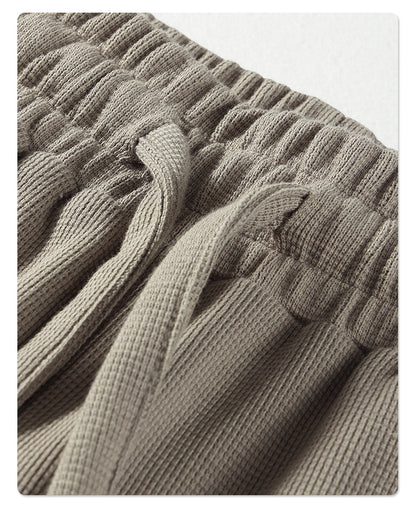 Oversize Waffle Polo Shirt & Waffle Shorts Setup WN6636