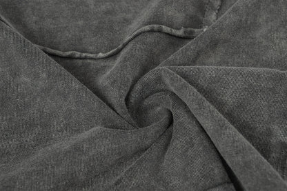 Washed Frayed Pullover Sweatshirt WN23029