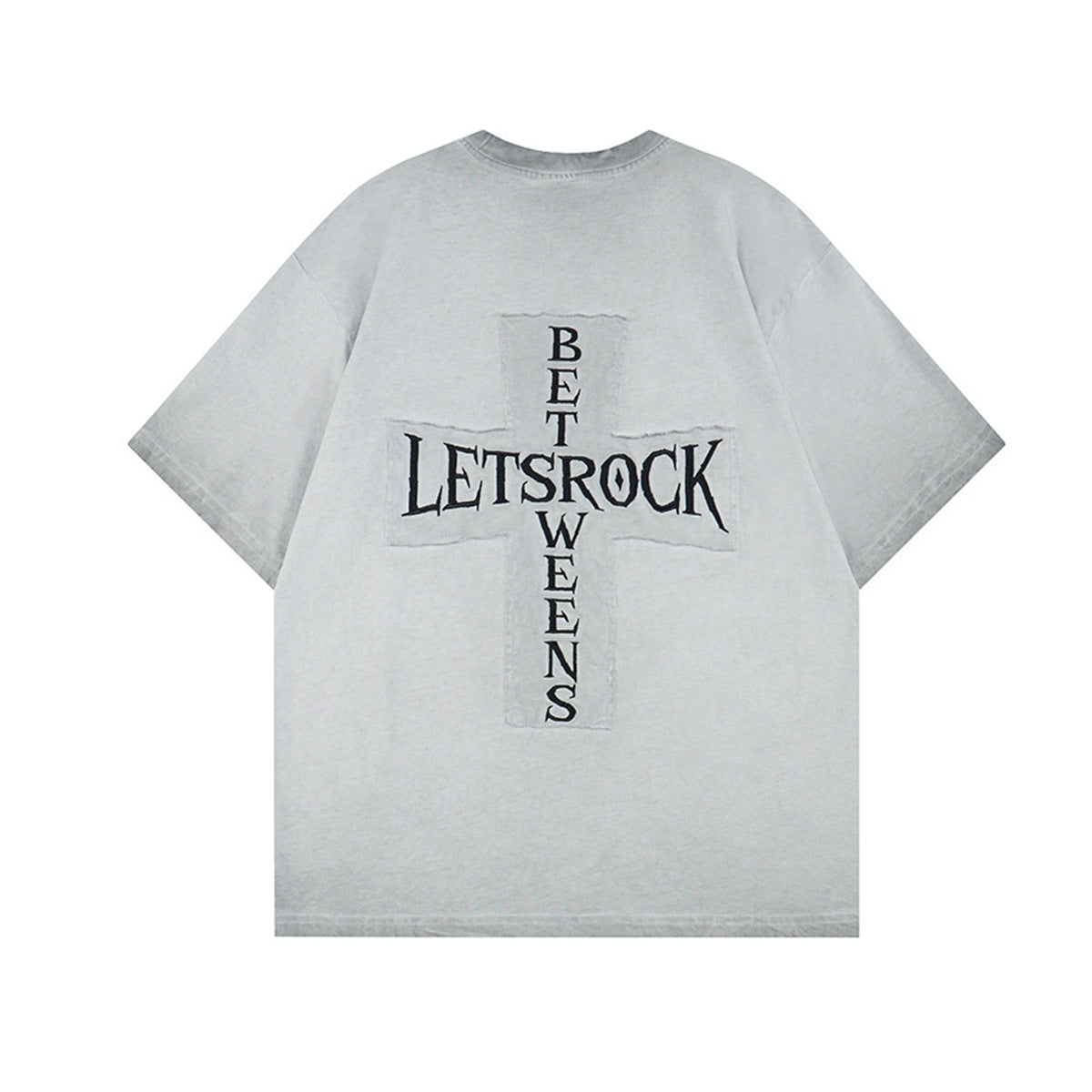 Washed Embroidery Raglan Short Sleeve T-Shirt WN25454