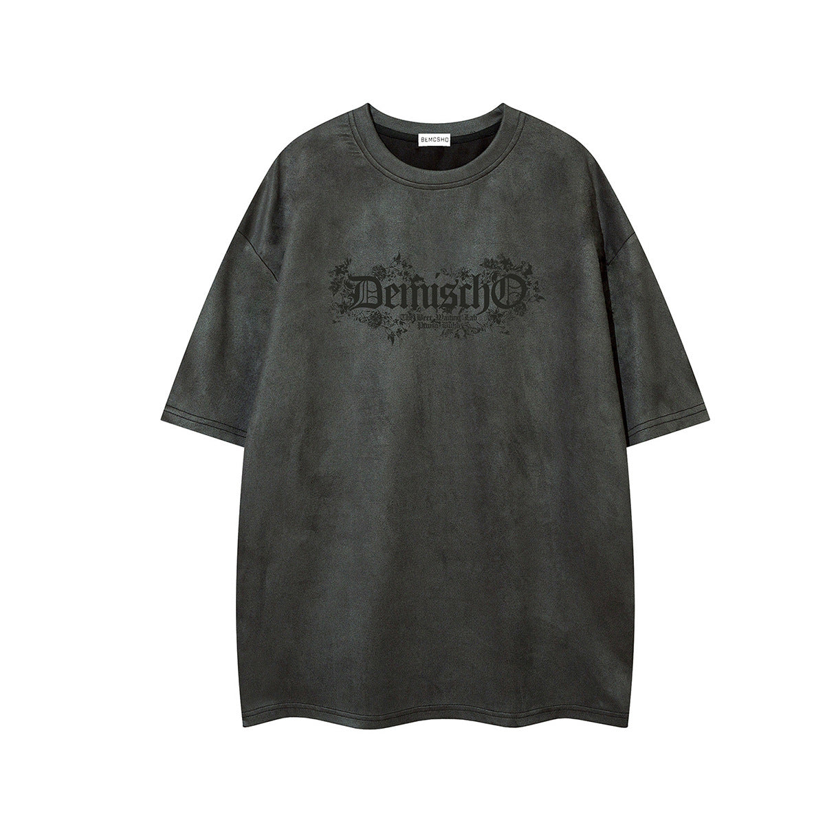 Suede Letter Print Short Sleeve T-Shirt WN25619