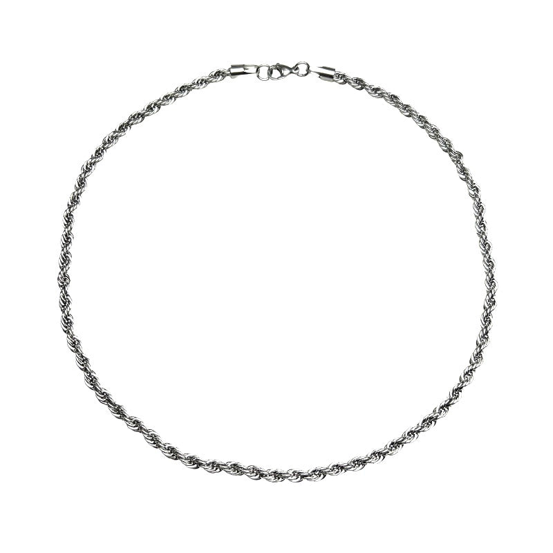 Twist Chain Titanium Steel Necklace WN19224