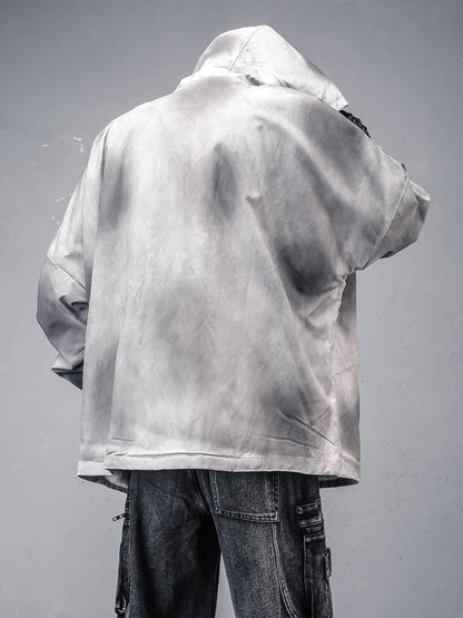 Damage Wash Hooded Zipper Jacket WN22580