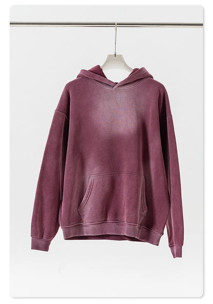 Oversize Fleece Lining Washed Pullover Hoodie WN9924