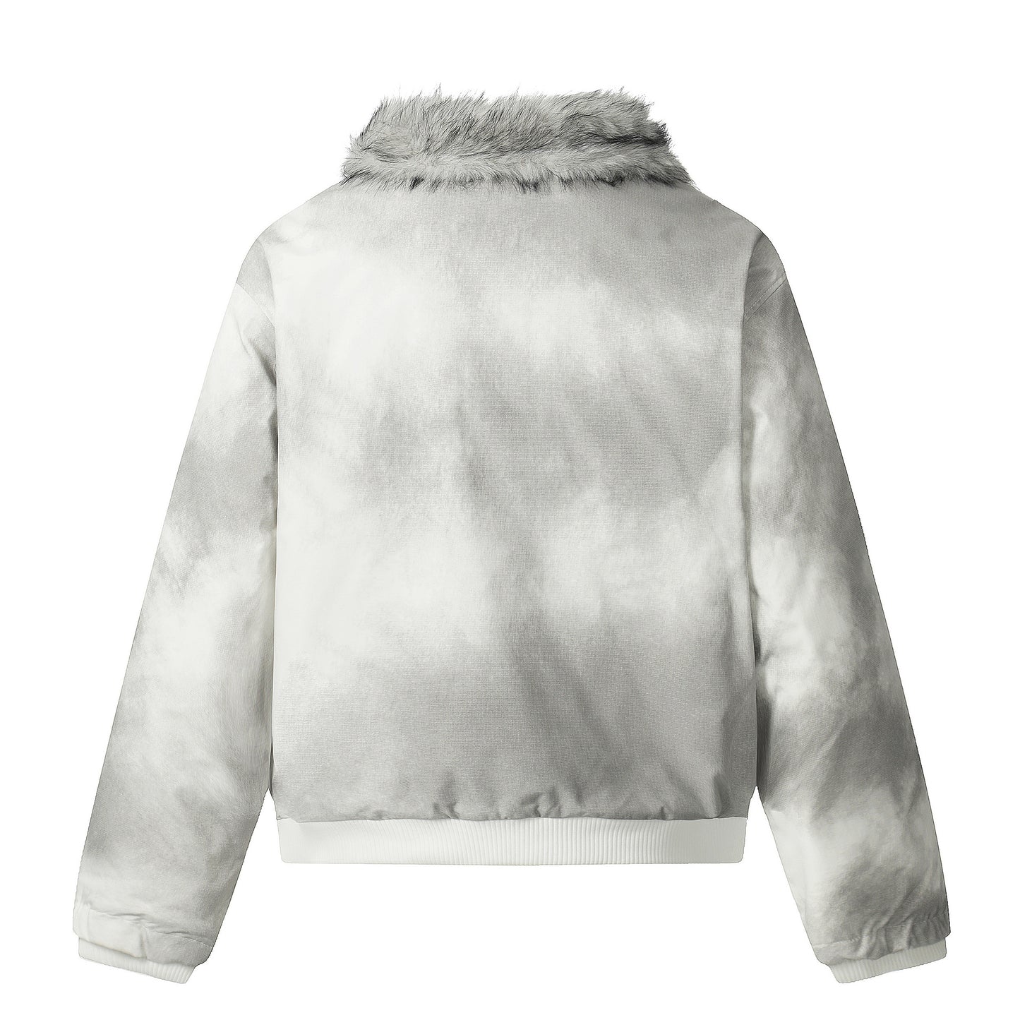 Dirty Washed Fake Fur Collar Puffer Jacket WN21858