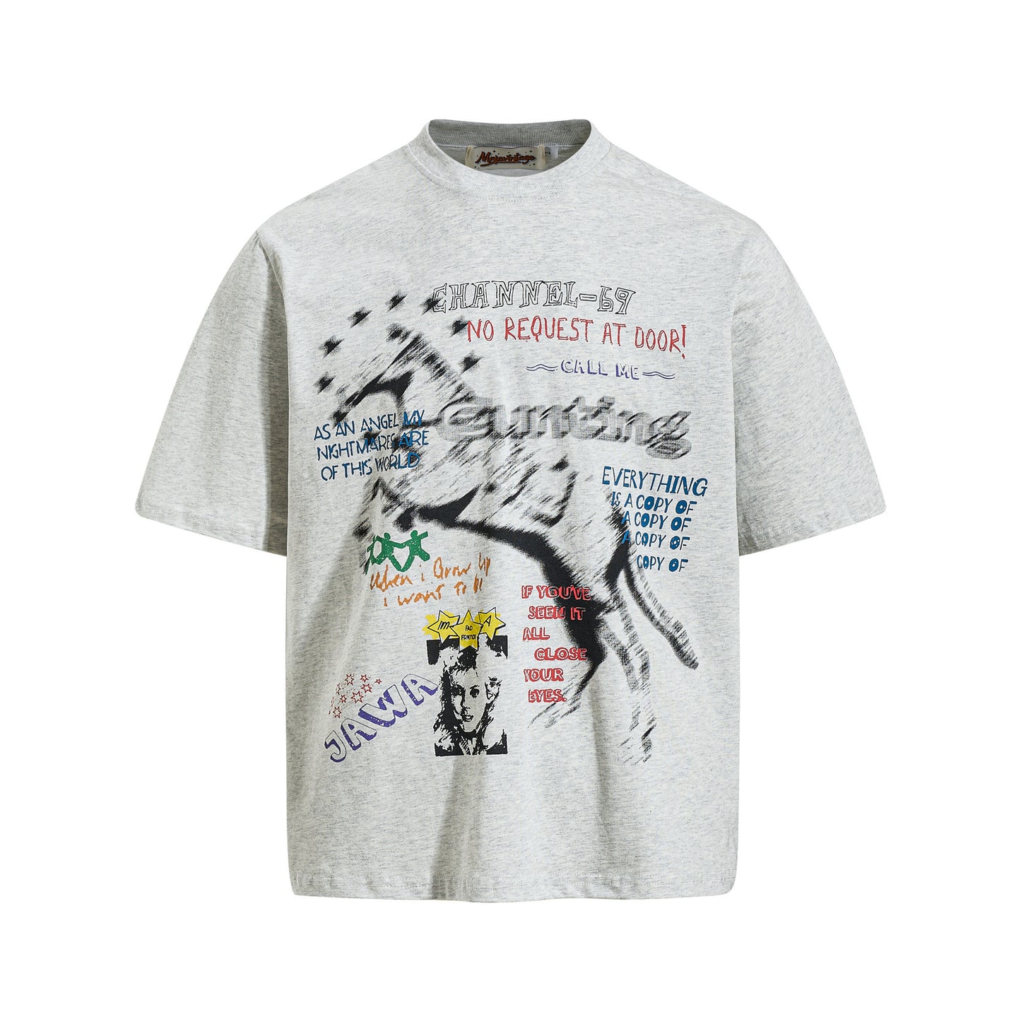 Illustration Letter Print Short Sleeve T-Shirt WN25402