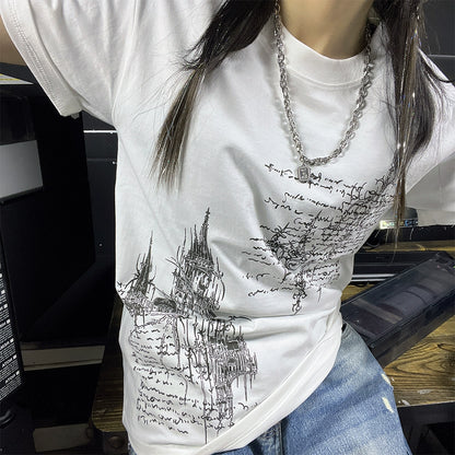 Graphic Design Oversize Short Sleeve T-Shirt WN16736