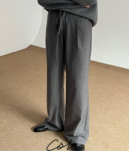 Drawstring Waist Flare Trousers WN21669